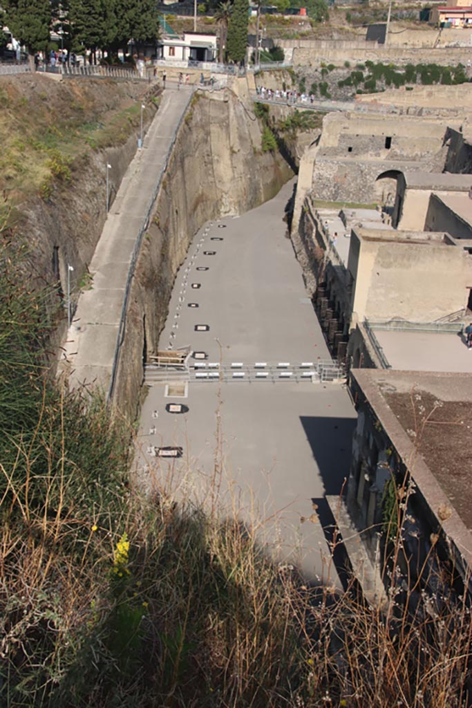 Herculaneum, October 2023.
Looking west from entrance roadway, above original beachfront. Photo courtesy of Klaus Heese.